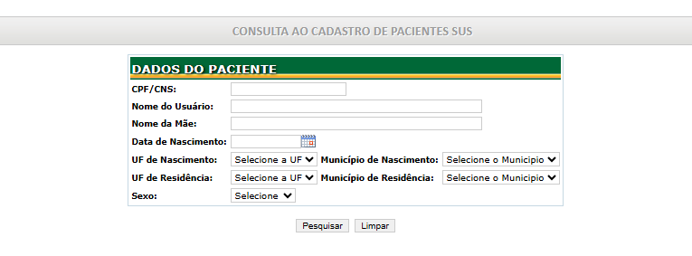 PAINEL DE CONSULTA  ( ANTIGO CADSUS ) 